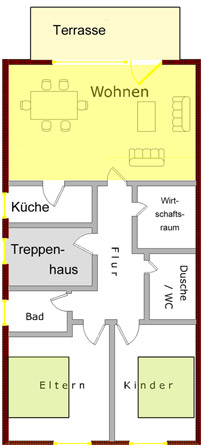 Grundriss Ferienwohnung Niedrigwasser